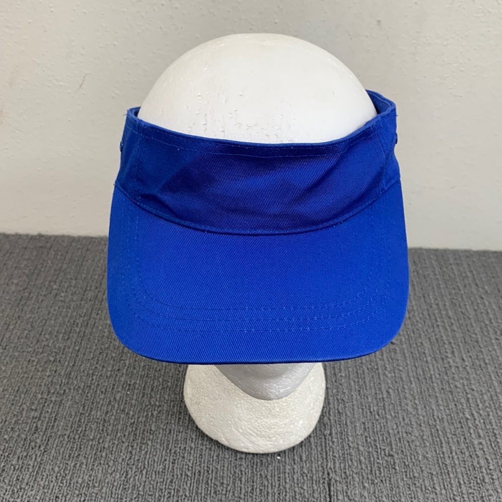 Visor Unisex Adjustable Solid Blue Strapback Cap